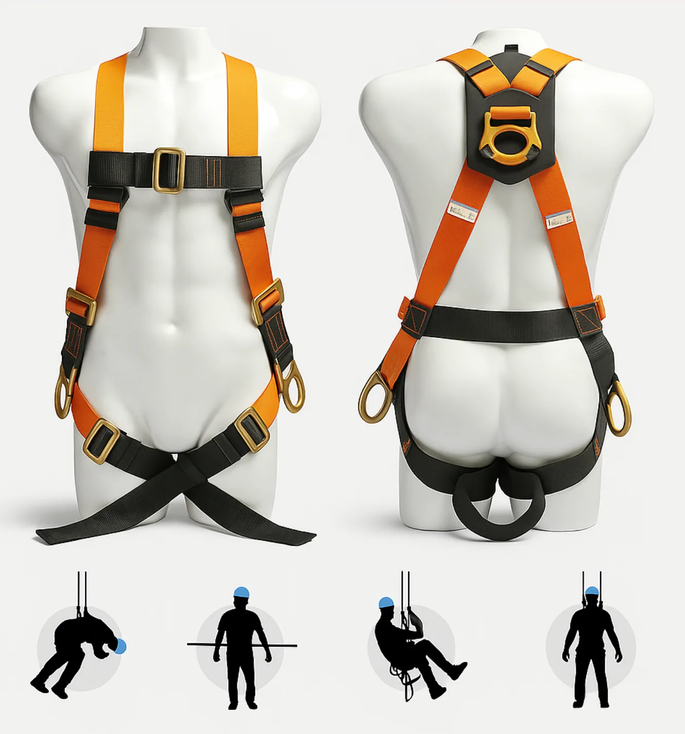 Arnés Cuerpo Completo En H De 3 Argollas