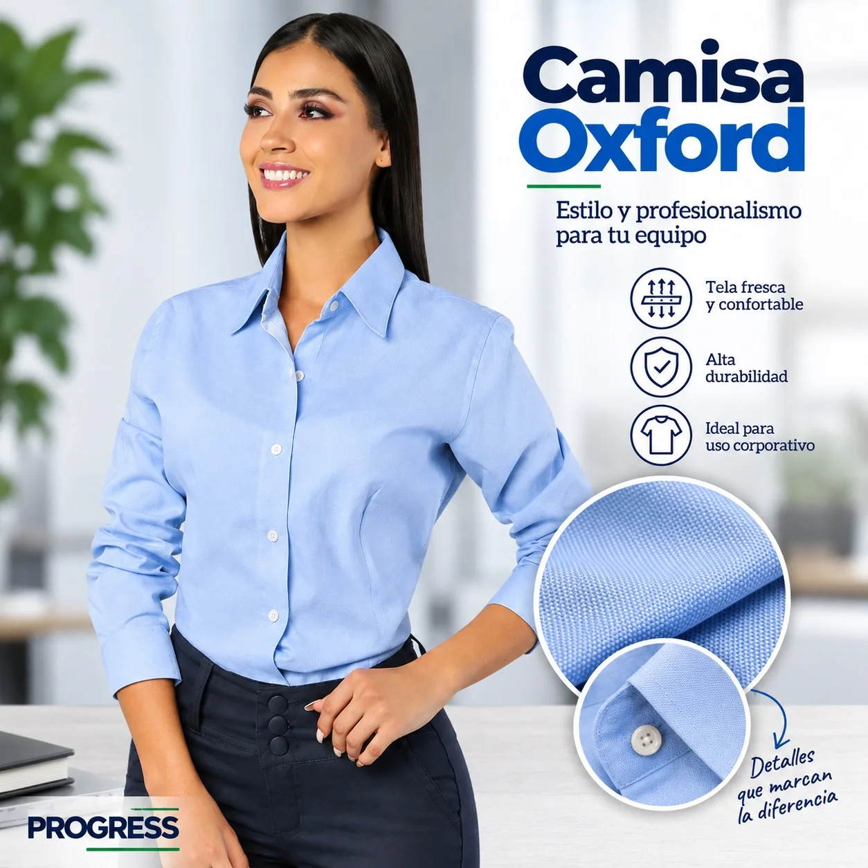 Camisa Oxford Corporativa Mujer