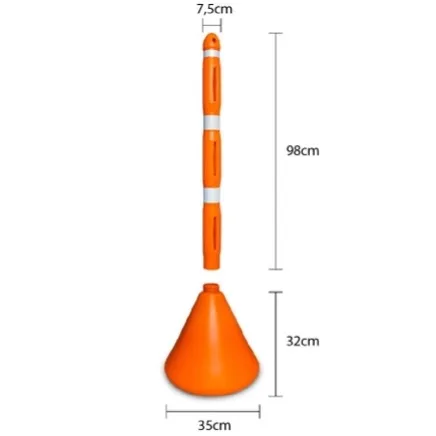 Señalizador Vial Tubular Base Naranja